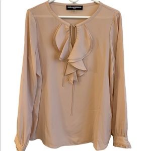 Karl Lagerfeld top | Long sleeves | blush color